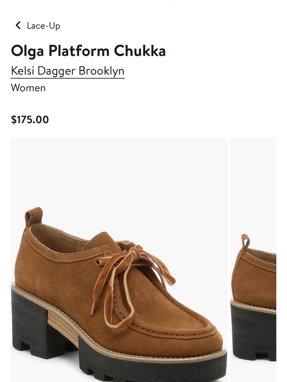 Kelsi Dagger Brown Suede Olga Platform Chukka
